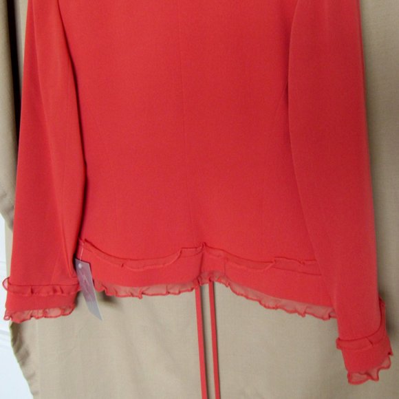 С$695 Sunny Choi Women Jacket, New,Color:Orange/Red, Silk, sz. 8, made in Canada - Picture 7 of 7